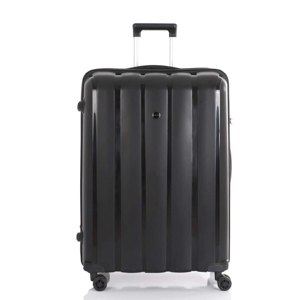 MÇS Bavul Büyük ve Orta 2li Set Kırılmaz Silikon Valiz V305 Siyah