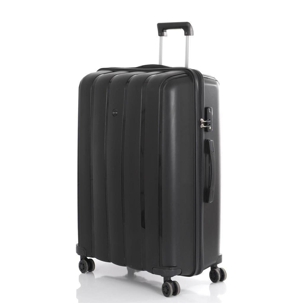 MÇS Bavul Büyük ve Orta 2li Set Kırılmaz Silikon Valiz V305 Siyah