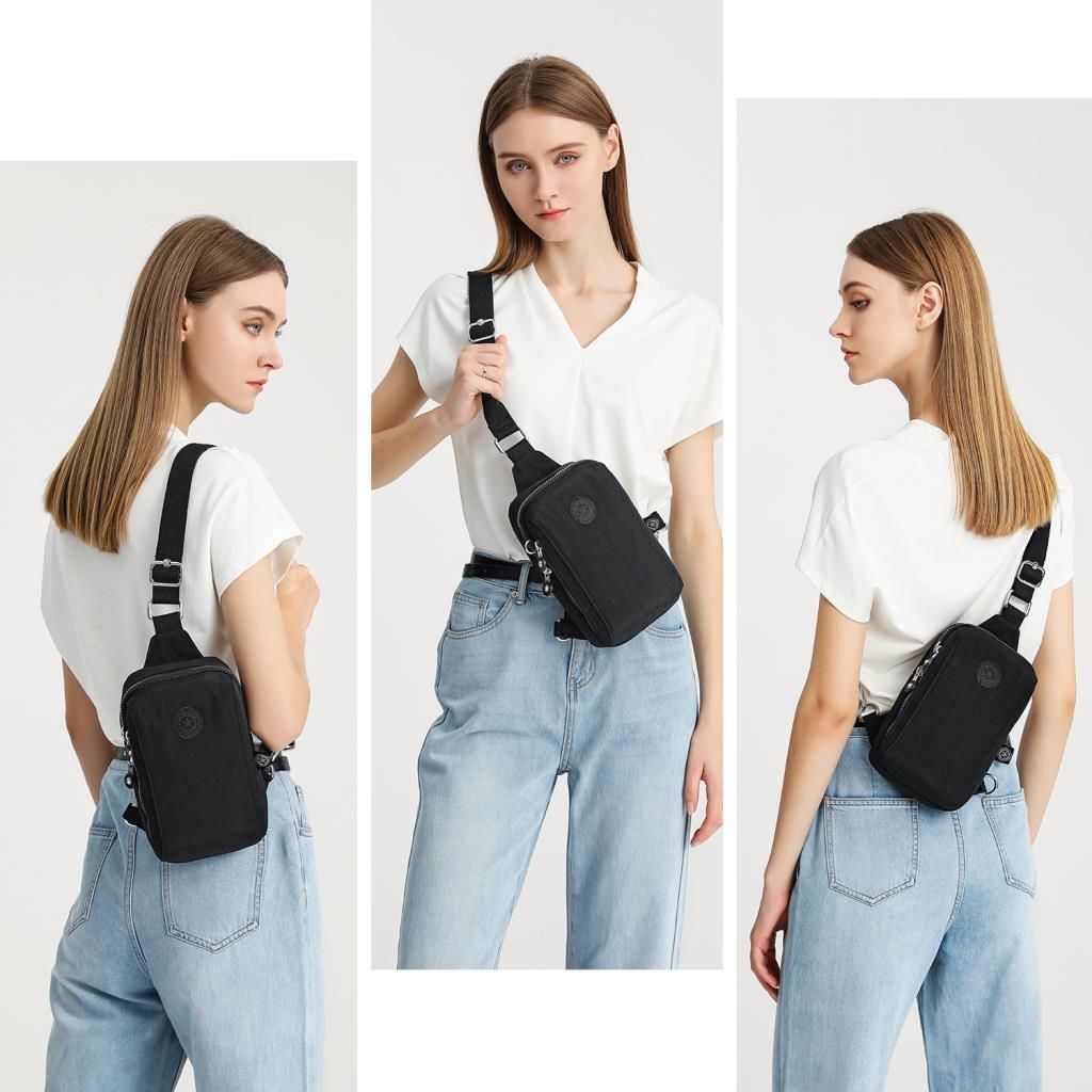 Smart Bags Bodybag Unisex Postacı Çantası Krinkıl Kumaş 3105 Siyah