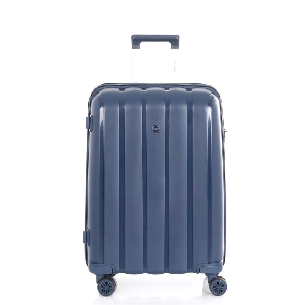 MÇS Bavul Büyük ve Orta 2li Set Kırılmaz Silikon Valiz V305 Lacivert