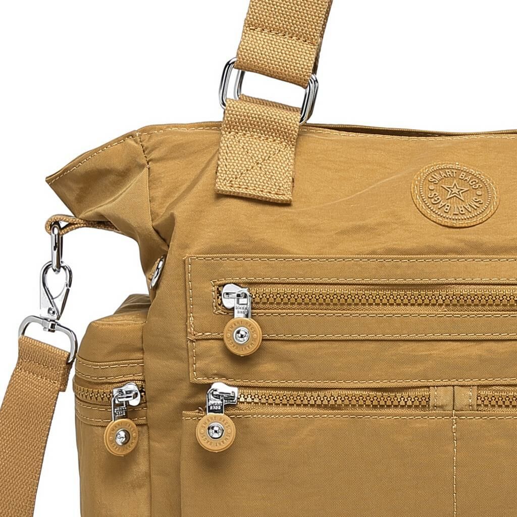 Smart Bags Krinkıl Kumaş Kadın Anne Bebek Omuz Çantası 1210 110 Taba