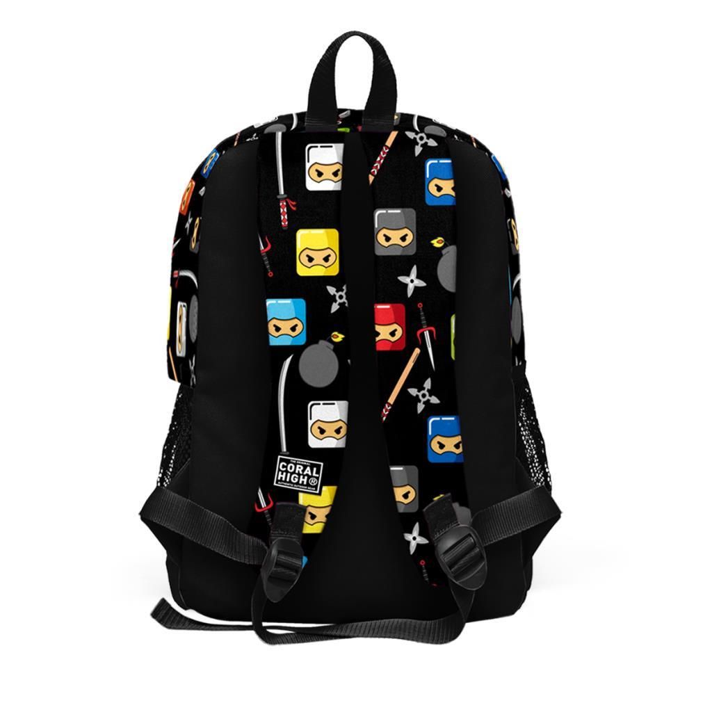 Coral High Ninja Desenli Büyük Boy Okul Sırt Çantası 23473