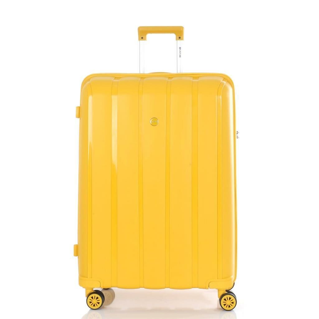 MÇS Bavul Büyük ve Orta 2li Set Kırılmaz Silikon Valiz V305 Sarı