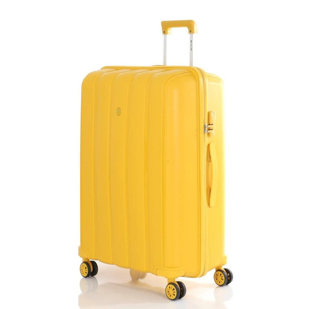 MÇS Bavul Büyük ve Orta 2li Set Kırılmaz Silikon Valiz V305 Sarı