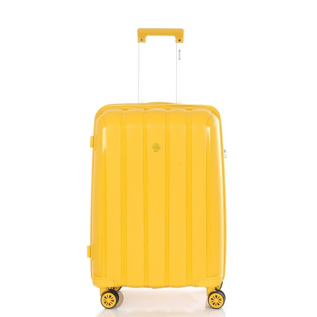 MÇS Bavul Büyük ve Orta 2li Set Kırılmaz Silikon Valiz V305 Sarı