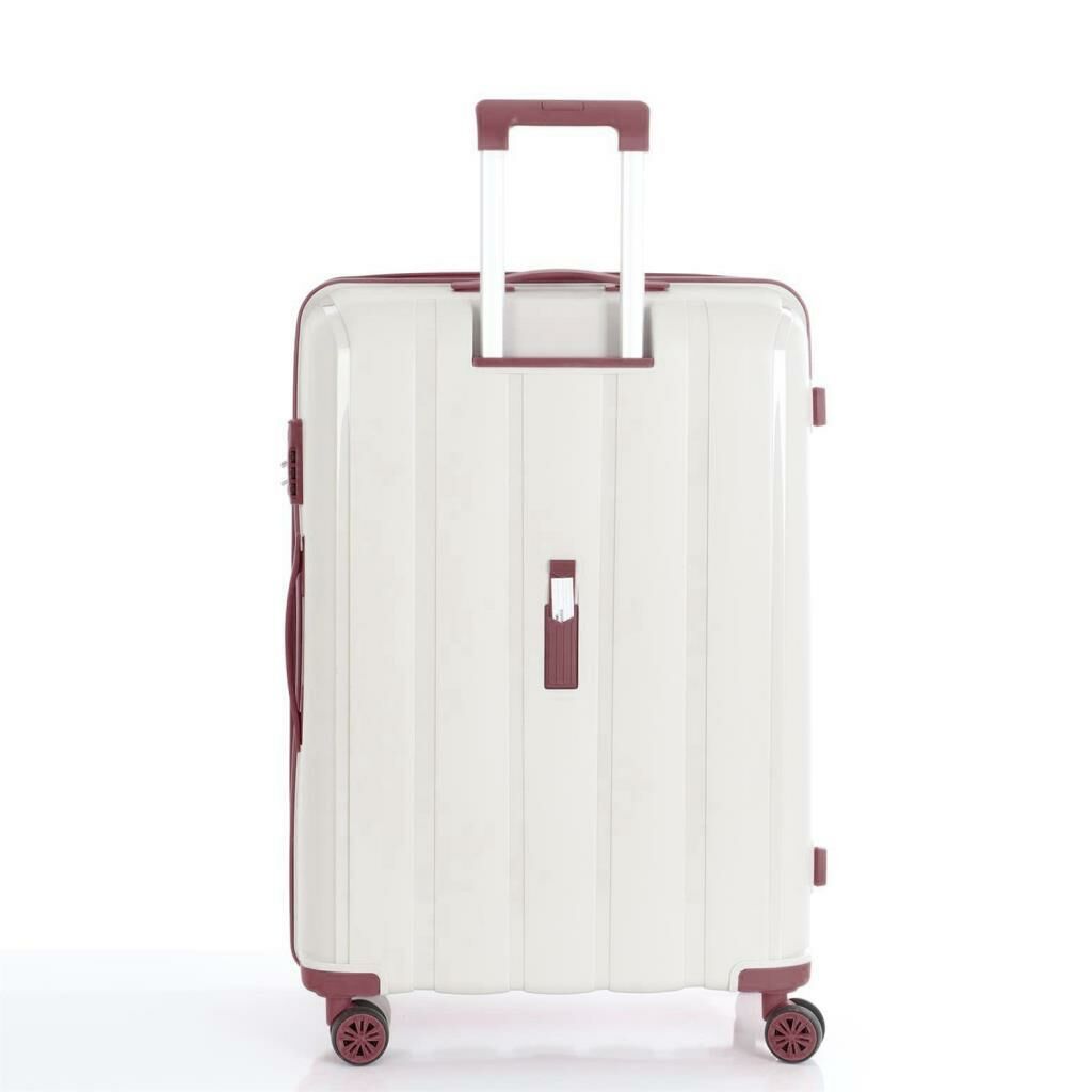 MÇS Bavul Büyük ve Orta 2li Set Kırılmaz Silikon Valiz V305 Kemik/KPudra