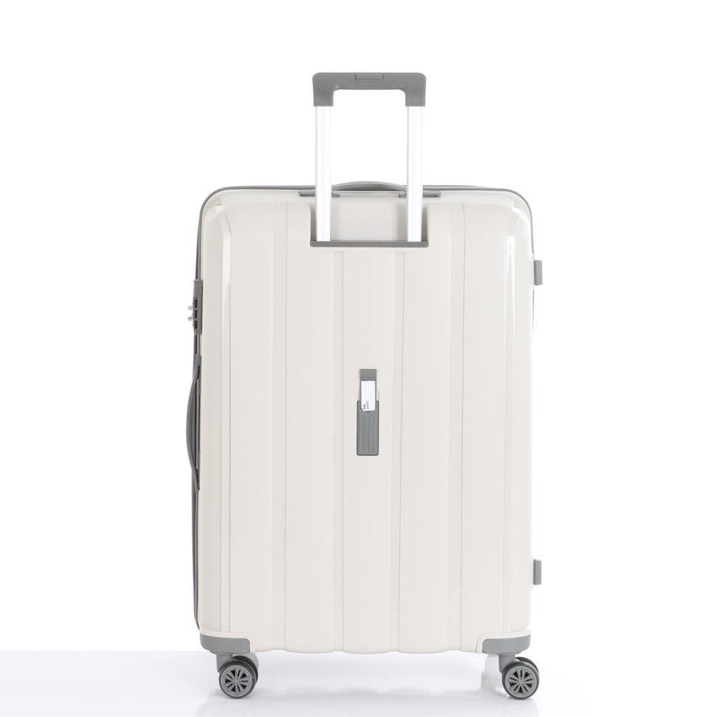 MÇS Bavul Büyük ve Orta 2li Set Kırılmaz Silikon Valiz V305 Kemik/Gri