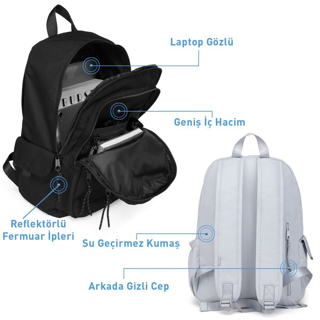Smart Bags Sırt Çantası Okul Boyu Kalem Kutusu Hediyeli 3238 J.Mavi