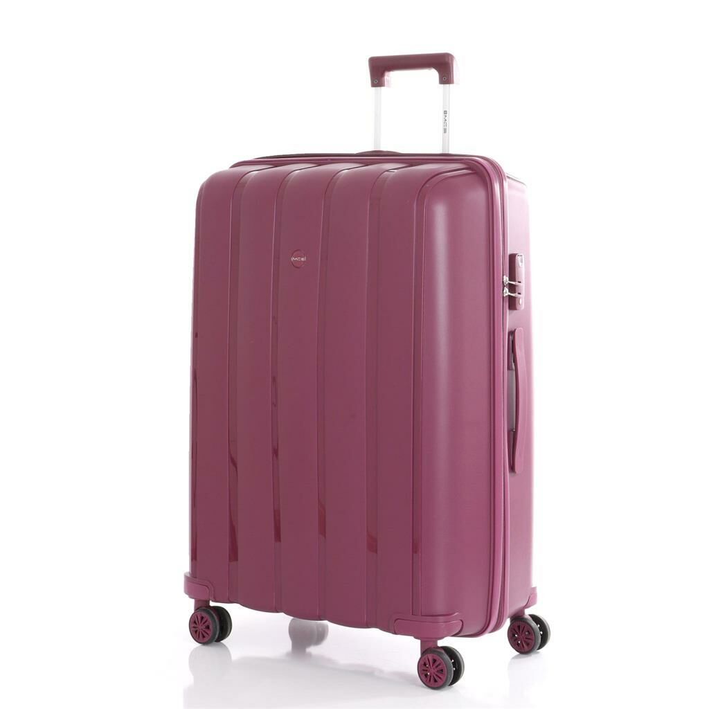 MÇS Bavul Büyük ve Orta 2li Set Kırılmaz Silikon Valiz V305 Mürdüm