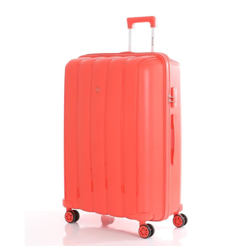 MÇS Bavul Büyük ve Orta 2li Set Kırılmaz Silikon Valiz V305 Mercan