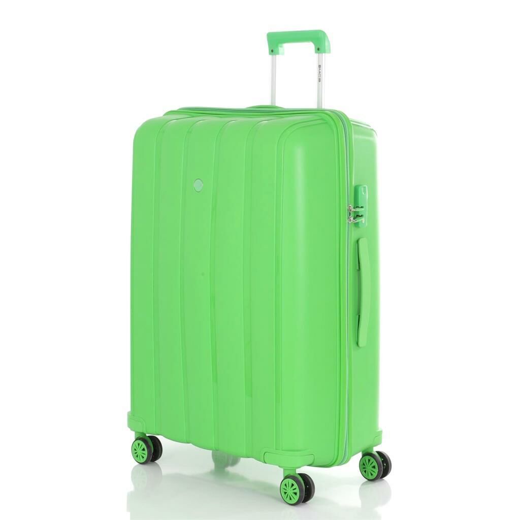 MÇS Bavul Büyük ve Orta 2li Set Kırılmaz Silikon Valiz V305 Fıstık Y.