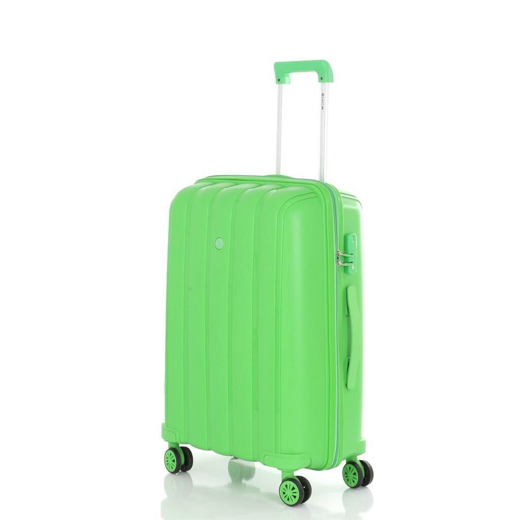 MÇS Bavul Büyük ve Orta 2li Set Kırılmaz Silikon Valiz V305 Fıstık Y.