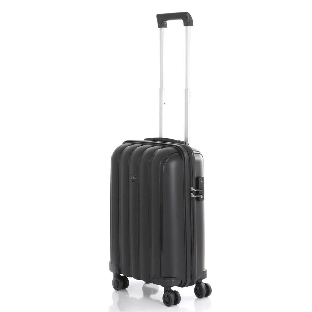 MÇS Bavul Orta ve Kabin 2li Set Kırılmaz Silikon Valiz V305 Siyah