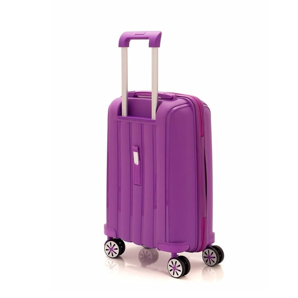 MÇS Bavul Orta ve Kabin 2li Set Kırılmaz Silikon Valiz V305 Mor