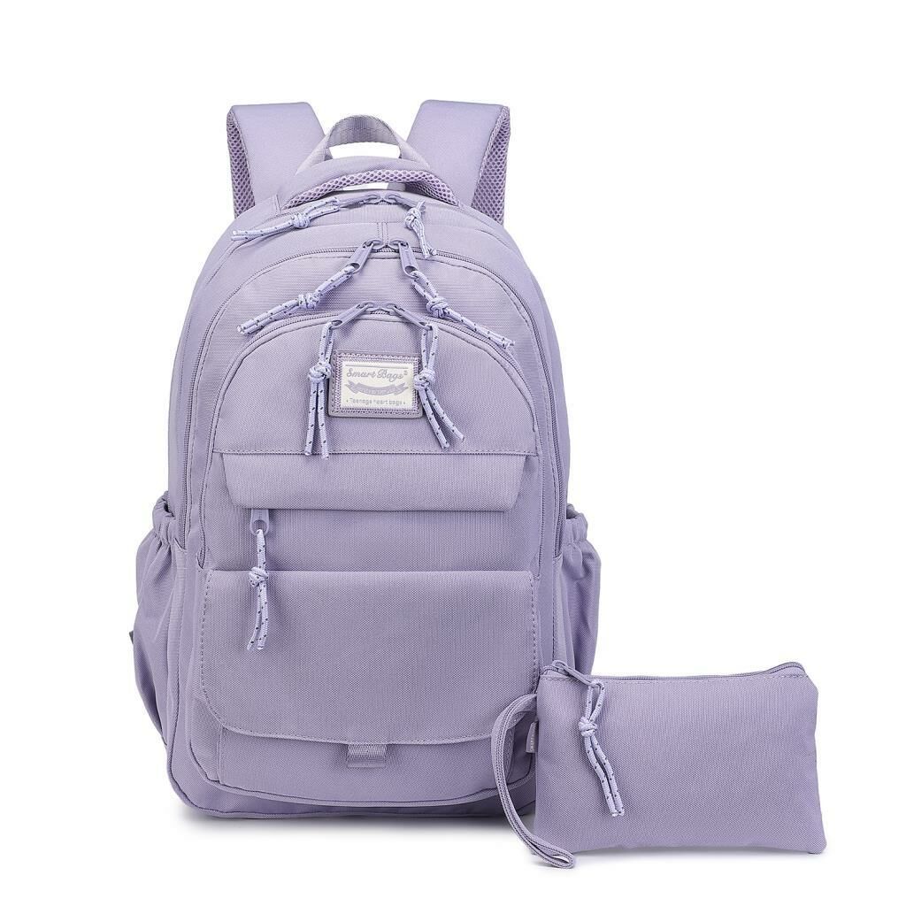 Smart Bags Sırt Çantası Okul Boyu Kalem Kutusu Hediyeli 3235 Eflatun