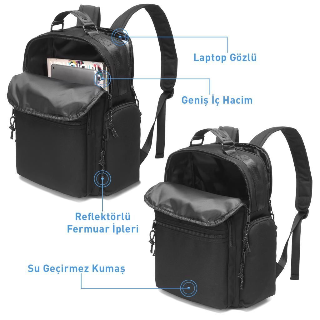 Smart Bags Sırt Çantası Okul Boyu Laptop Gözlü 3124 Mor