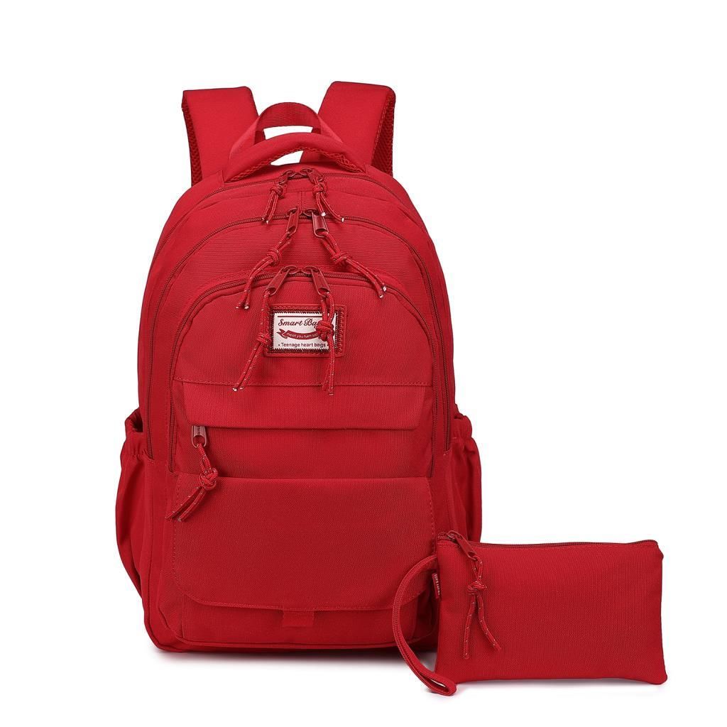 Smart Bags Sırt Çantası Okul Boyu Kalem Kutusu Hediyeli 3235 Vişne
