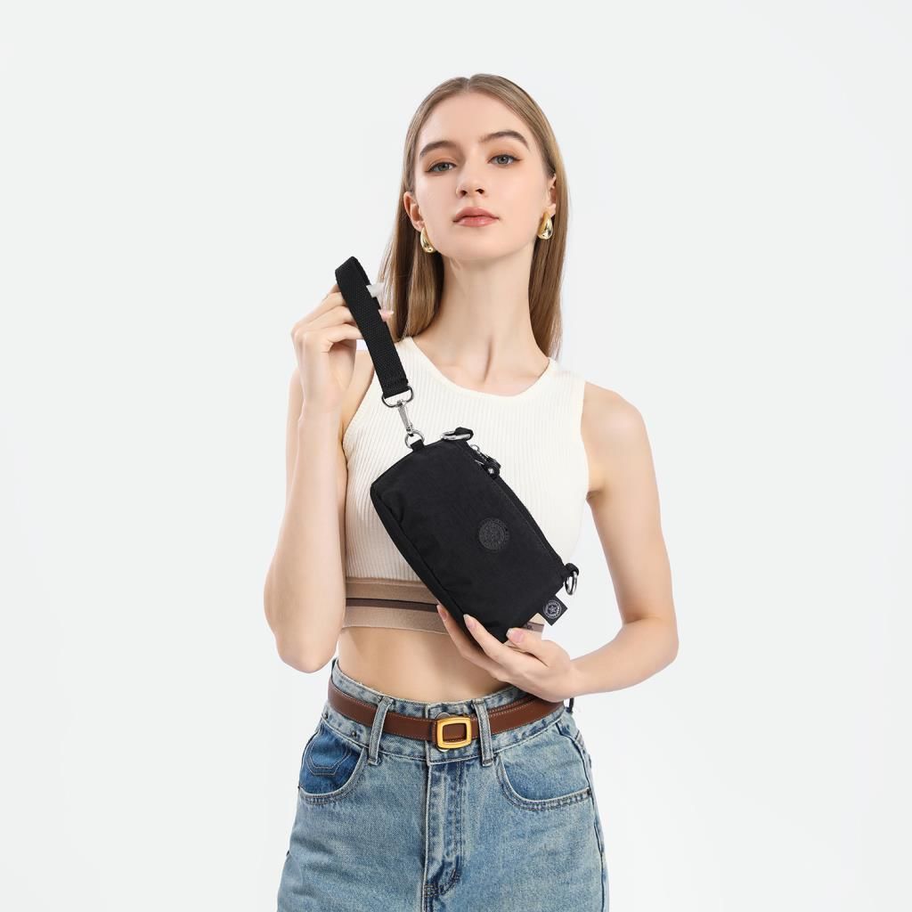 Minik Boy Krinkıl Kumaş Kadın Postacı Çantası Smart Bags 3268 Kum