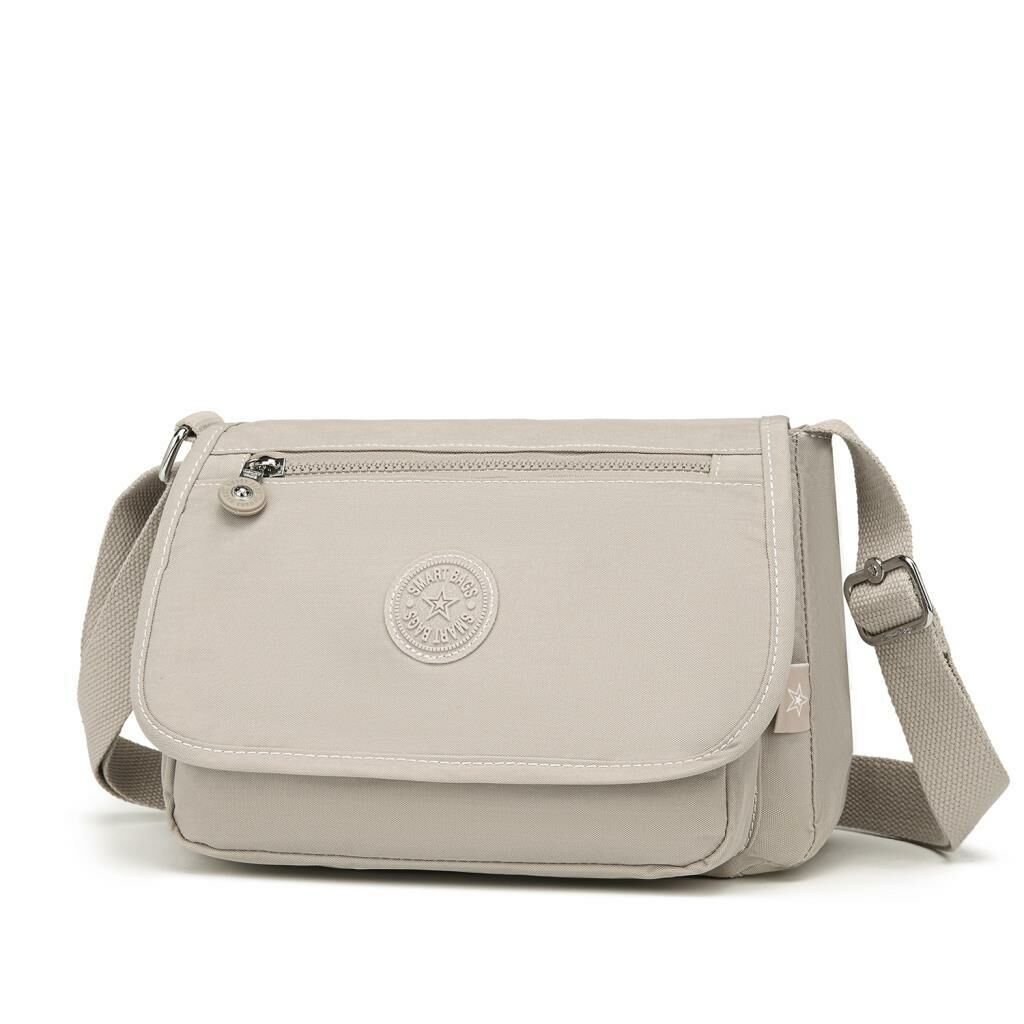 Krinkıl Kumaş Kadın Postacı Çantası Smart Bags 1148 Bej