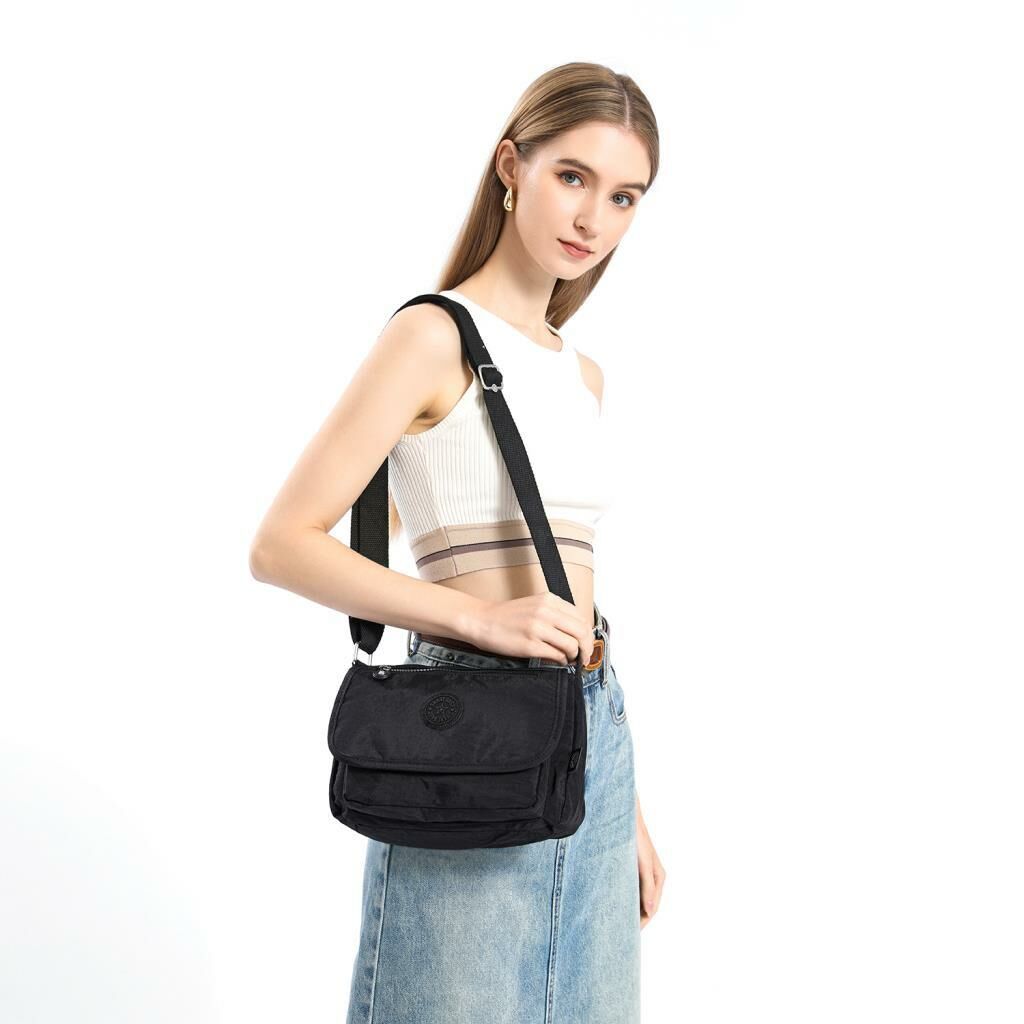 Krinkıl Kumaş Kadın Postacı Çantası Smart Bags 1148 Bej