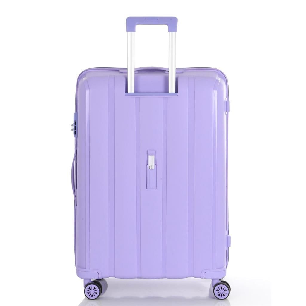 MÇS Bavul Orta ve Kabin 2li Set Kırılmaz Silikon Valiz V305 Lila