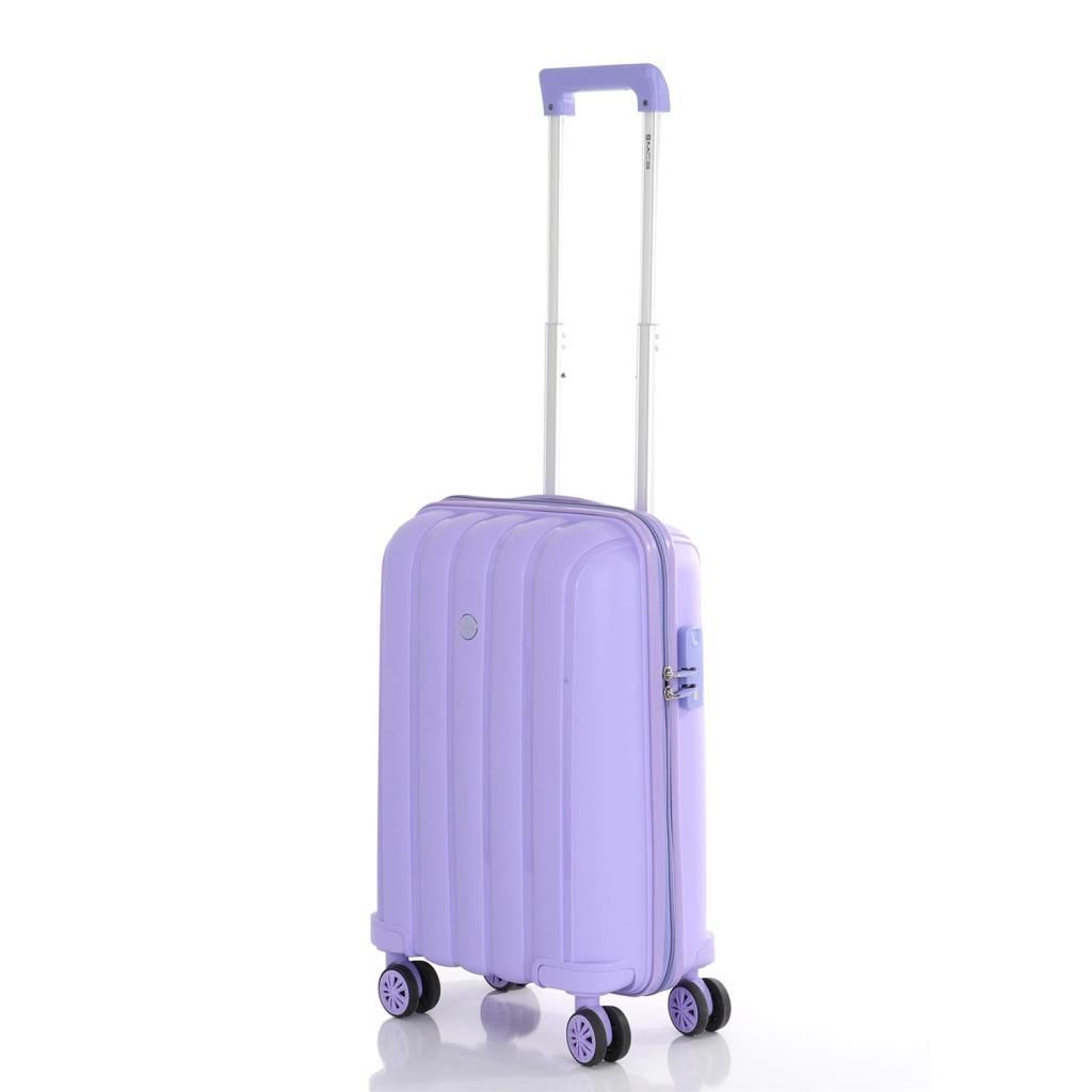 MÇS Bavul Orta ve Kabin 2li Set Kırılmaz Silikon Valiz V305 Lila