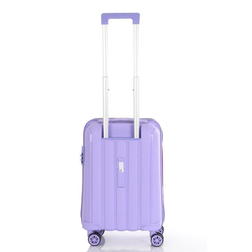 MÇS Bavul Orta ve Kabin 2li Set Kırılmaz Silikon Valiz V305 Lila