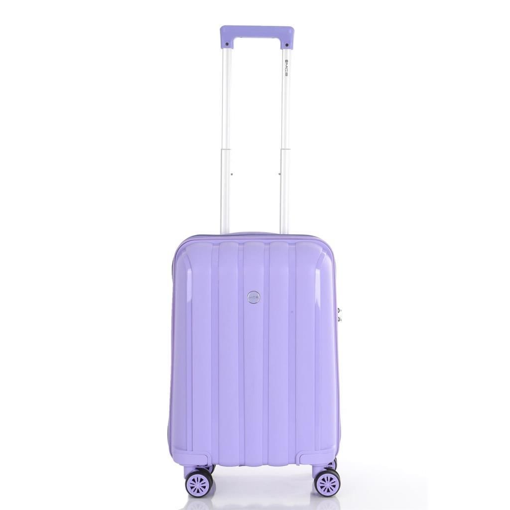 MÇS Bavul Orta ve Kabin 2li Set Kırılmaz Silikon Valiz V305 Lila
