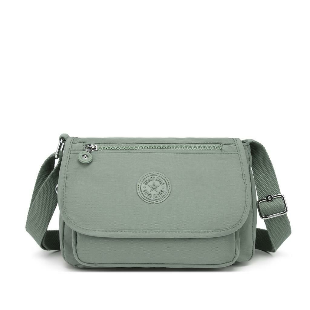 Krinkıl Kumaş Kadın Postacı Çantası Smart Bags 1148 Yeşil