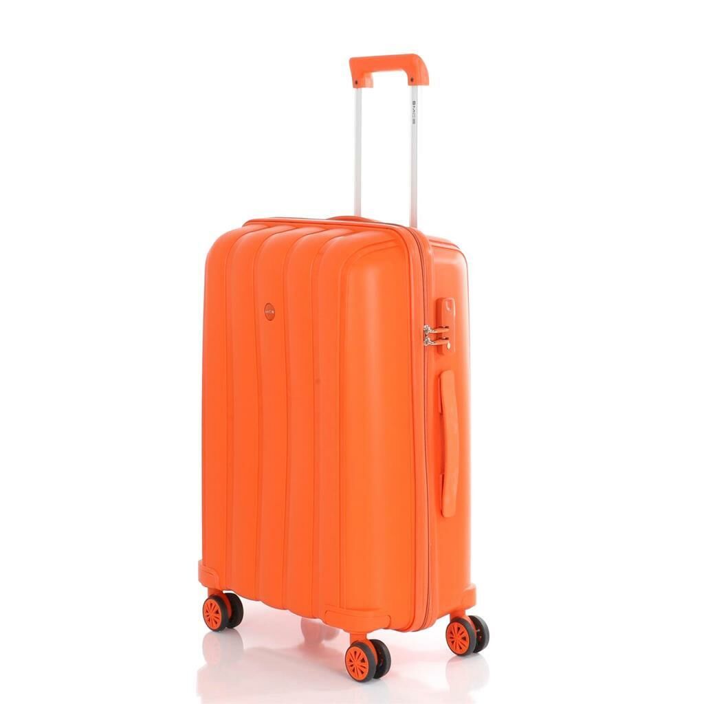 MÇS Bavul Orta ve Kabin 2li Set Kırılmaz Silikon Valiz V305 Orange