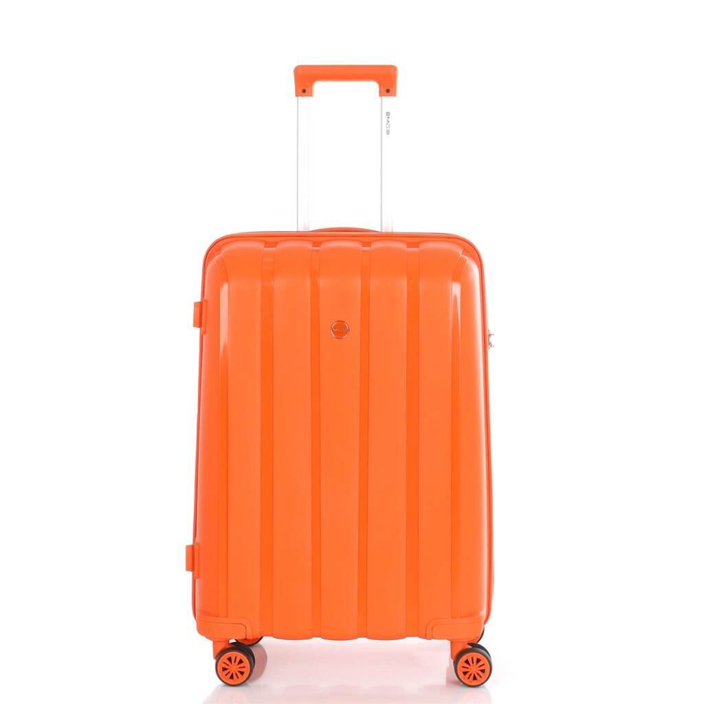 MÇS Bavul Orta ve Kabin 2li Set Kırılmaz Silikon Valiz V305 Orange