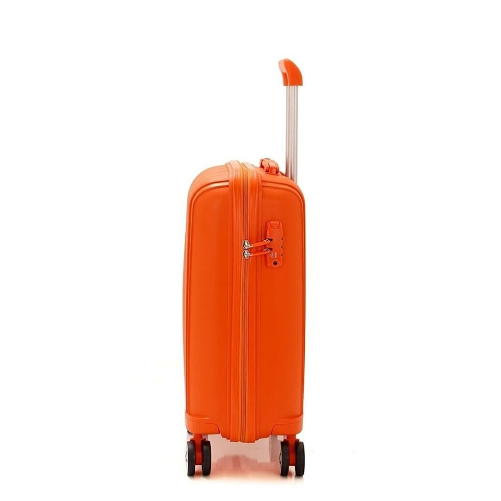 MÇS Bavul Orta ve Kabin 2li Set Kırılmaz Silikon Valiz V305 Orange