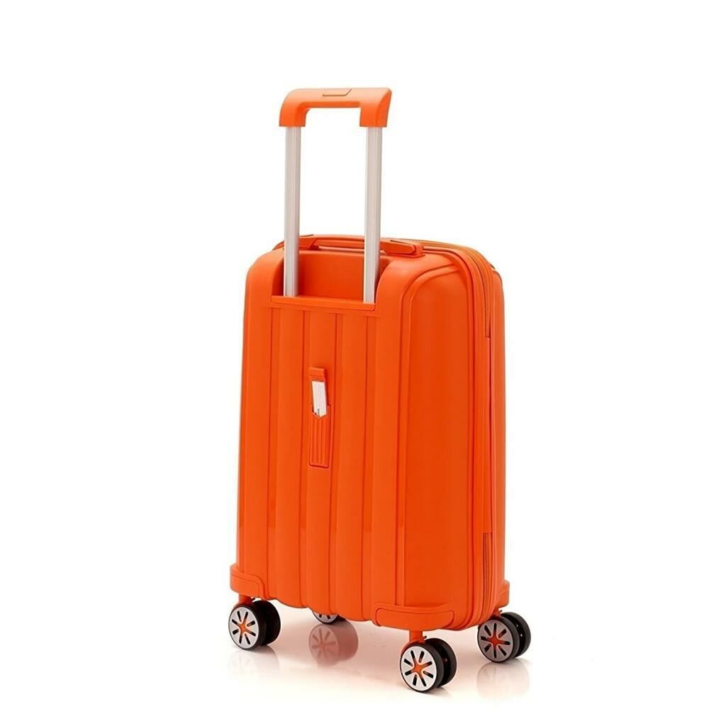 MÇS Bavul Orta ve Kabin 2li Set Kırılmaz Silikon Valiz V305 Orange
