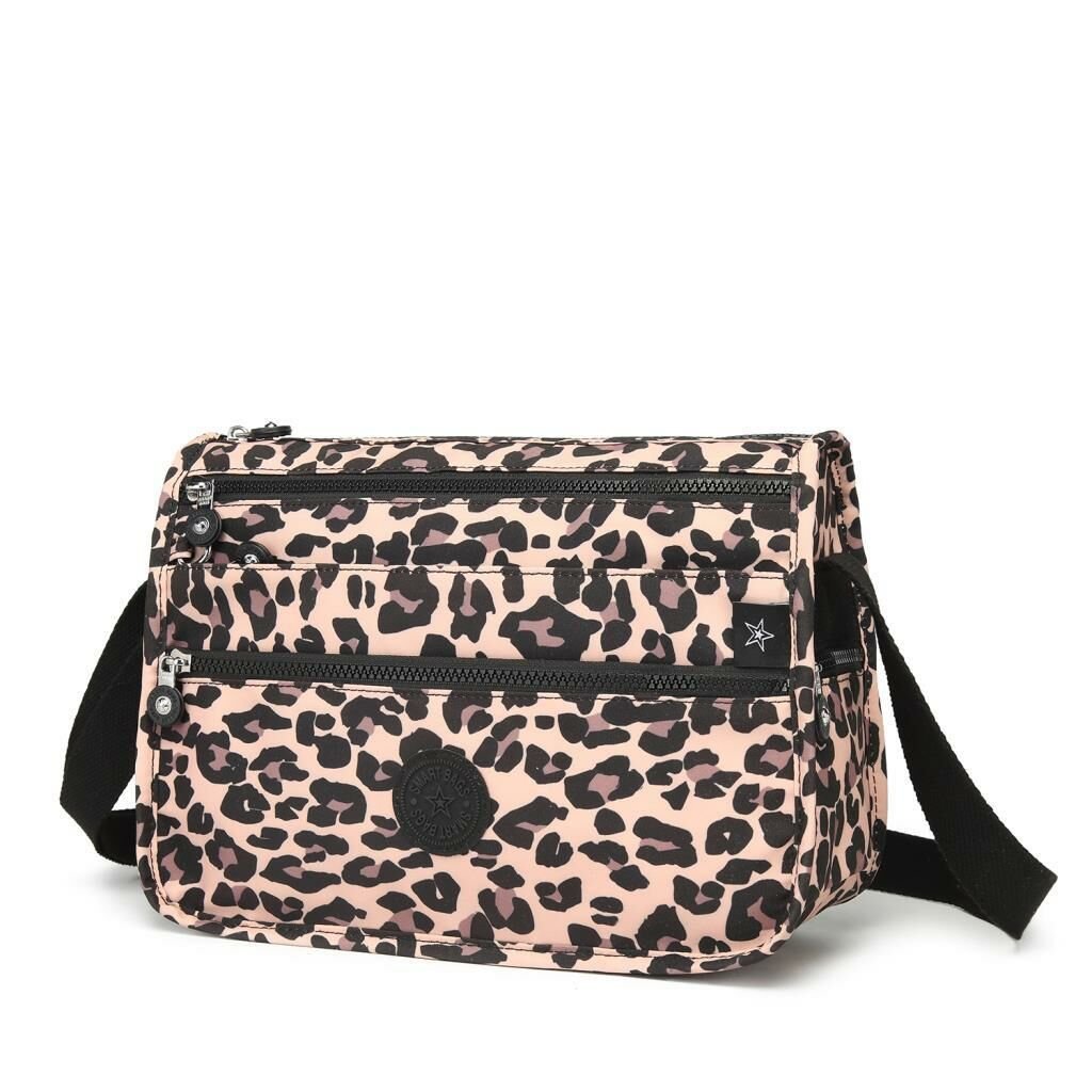 1128 Krinkıl Kumaş Bayan Postacı Omuz Çantası Smart Bags Leopar