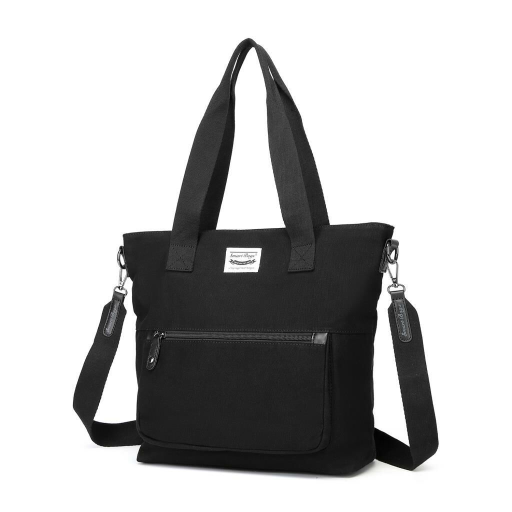 Smart Bags Exclusive Kanvas Kumaş Kadın Omuz Çantası 1308 01 Siyah