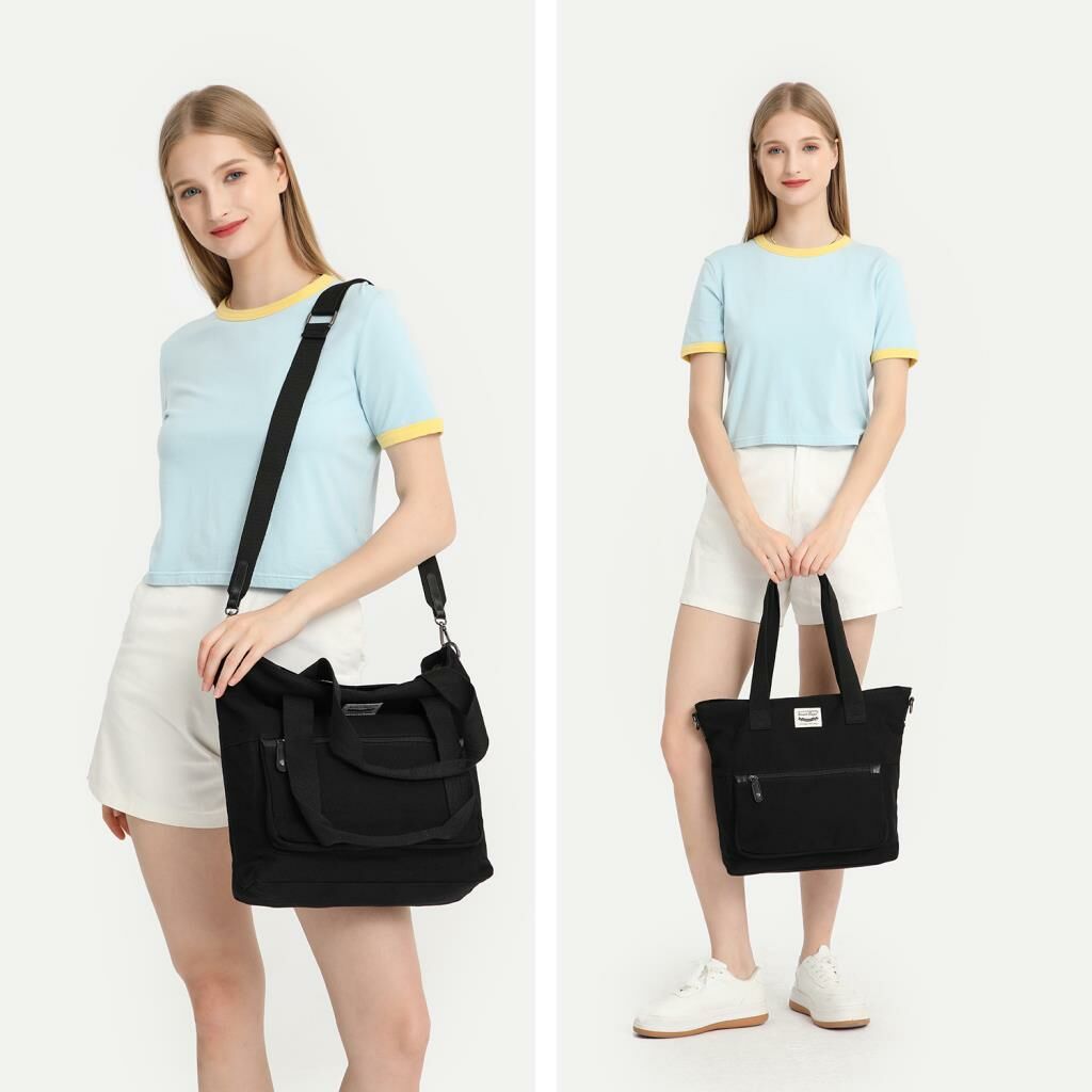 Smart Bags Exclusive Kanvas Kumaş Kadın Omuz Çantası 1308 01 Siyah