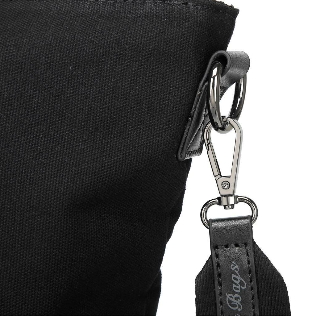 Smart Bags Exclusive Kanvas Kumaş Kadın Omuz Çantası 1308 01 Siyah