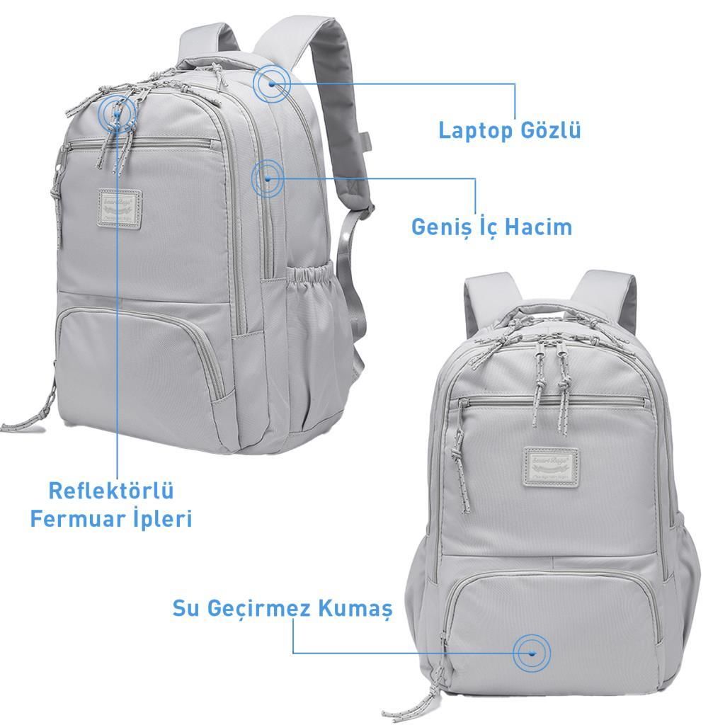 Smart Bags Sırt Çantası Okul Boyu Kalem Kutusu Hediyeli 3196 J.Mavi