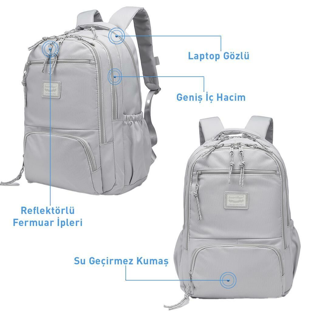 Smart Bags Sırt Çantası Okul Boyu Kalem Kutusu Hediyeli 3196 Buz Mavi