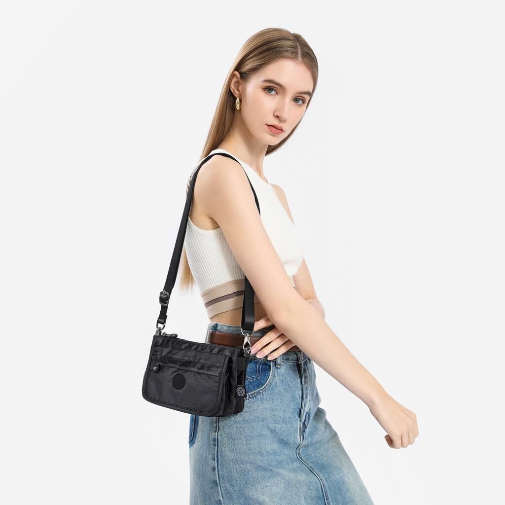Minik Boy Krinkıl Kumaş Kadın Postacı Çantası Smart Bags 1191 Mor