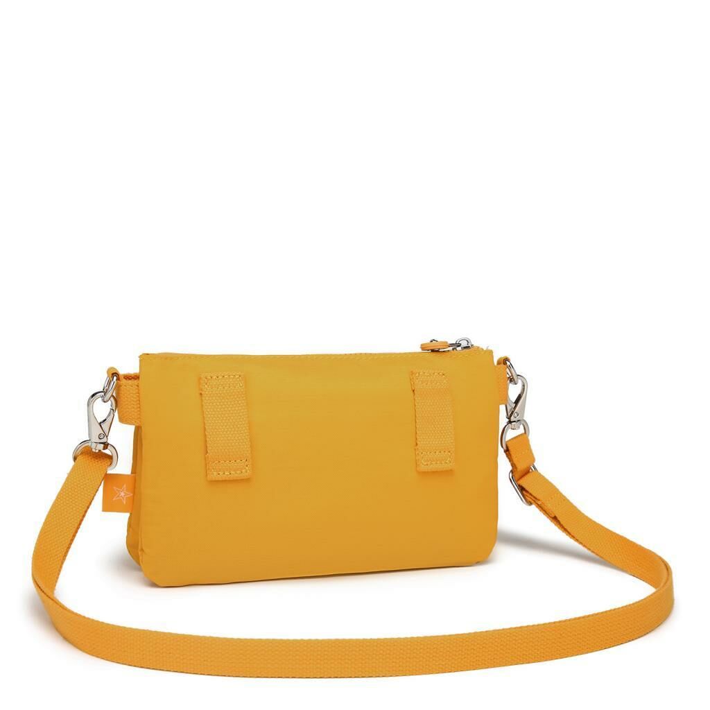 Minik Boy Krinkıl Kumaş Kadın Postacı Çantası Smart Bags 1191 Hardal