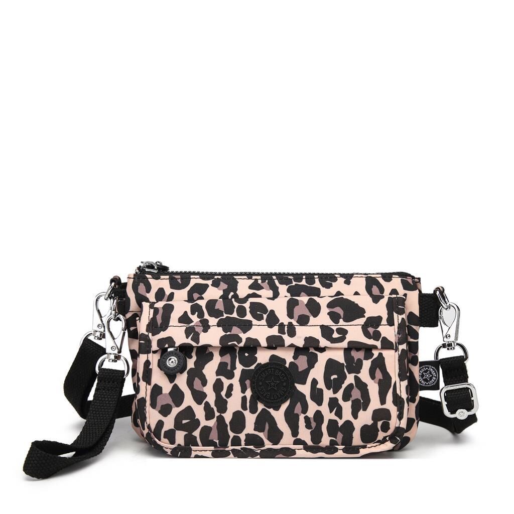 Minik Boy Krinkıl Kumaş Kadın Postacı Çantası Smart Bags 1191 Leopar