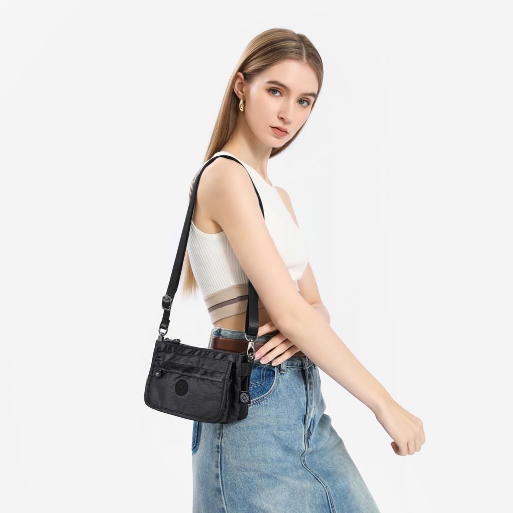 Minik Boy Krinkıl Kumaş Kadın Postacı Çantası Smart Bags 1191 Selva