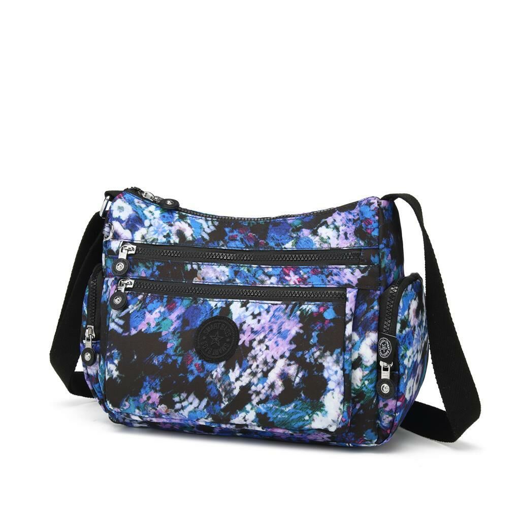 1115 Krinkıl Kumaş Bayan Omuz Çantası Smart Bags Mavi Print