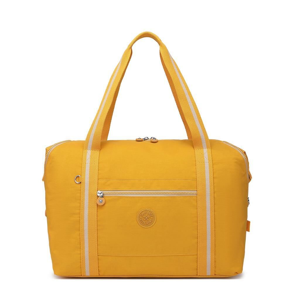 Smart Bags Dev Boy Kadın Çantası Krinkıl Kumaş 3082 Hardal