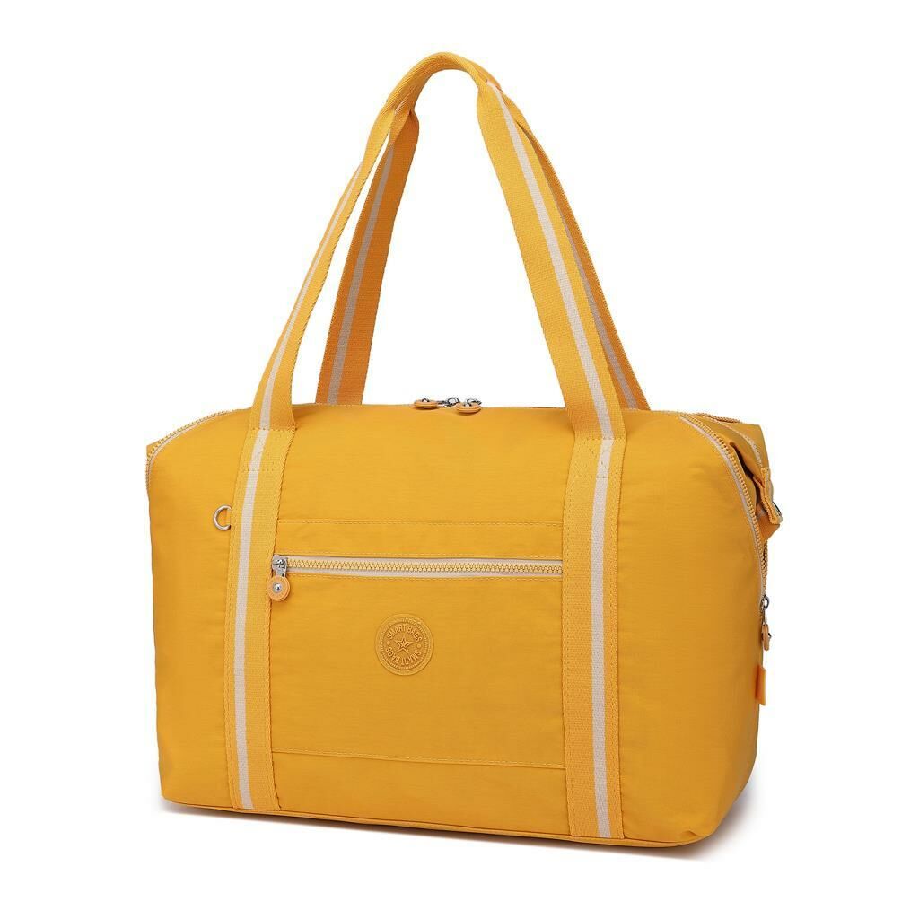Smart Bags Dev Boy Kadın Çantası Krinkıl Kumaş 3082 Hardal