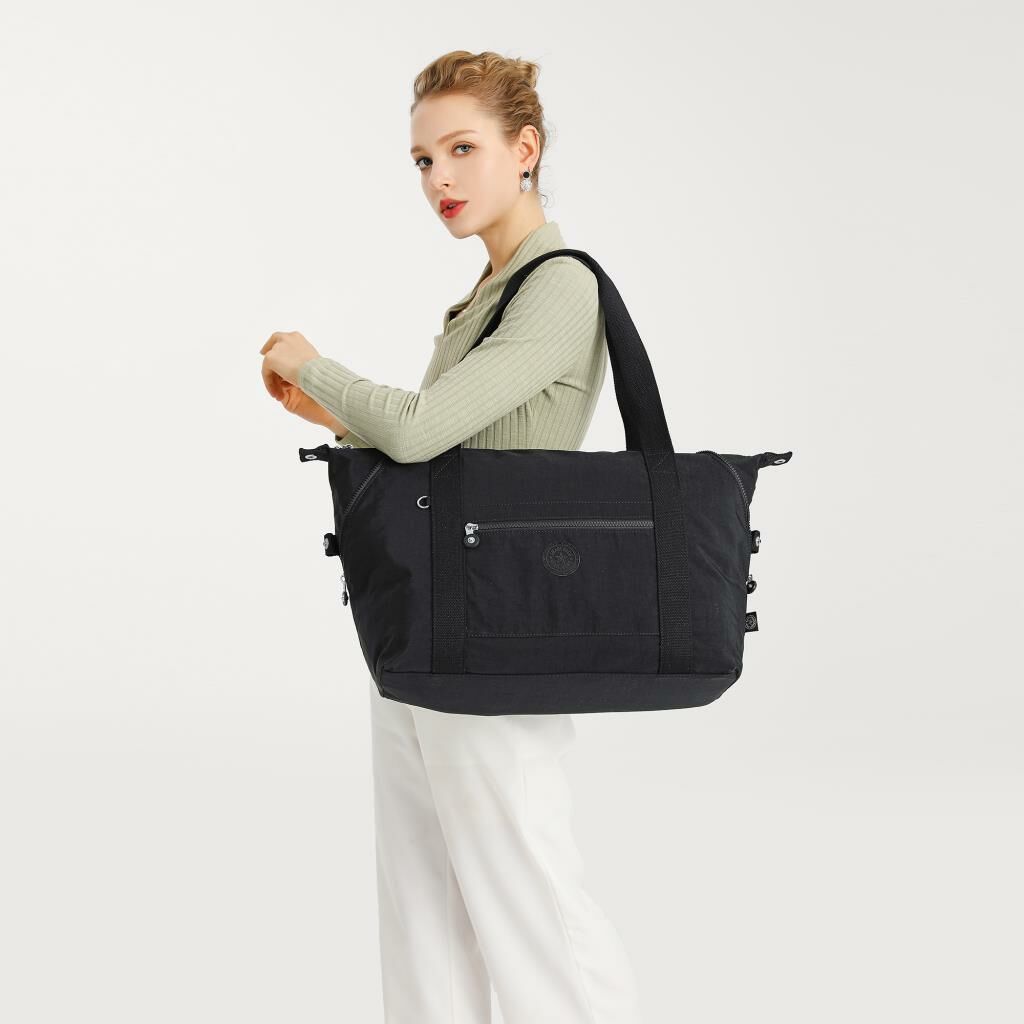 Smart Bags Dev Boy Kadın Çantası Krinkıl Kumaş 3082 Hardal