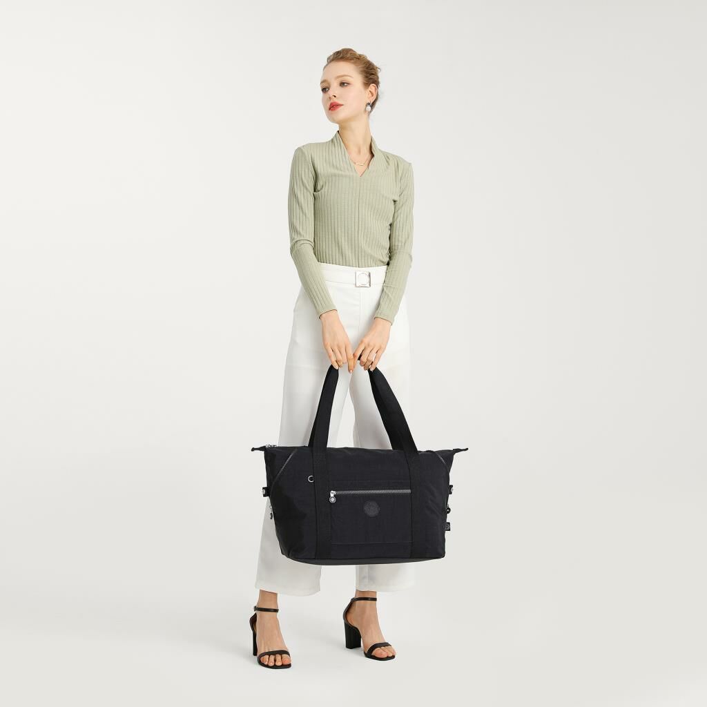 Smart Bags Dev Boy Kadın Çantası Krinkıl Kumaş 3082 Hardal