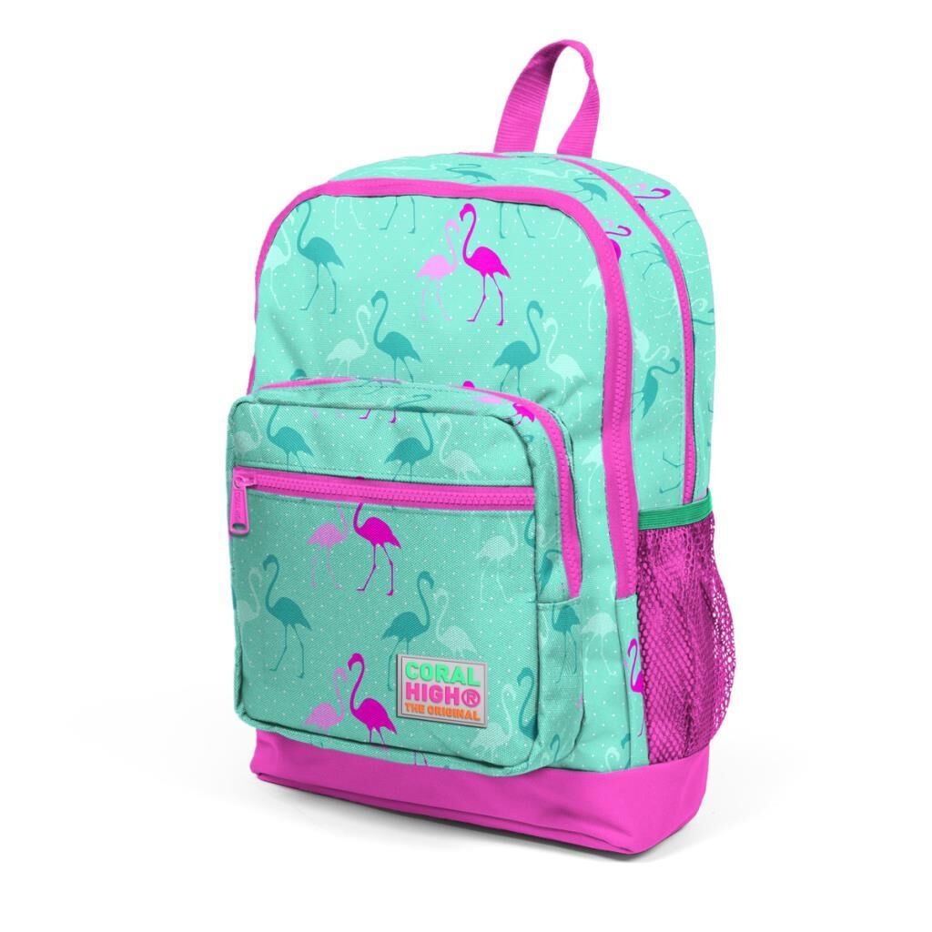 Coral High Flamingo Desenli Büyük Boy Okul Sırt Çantası 23111