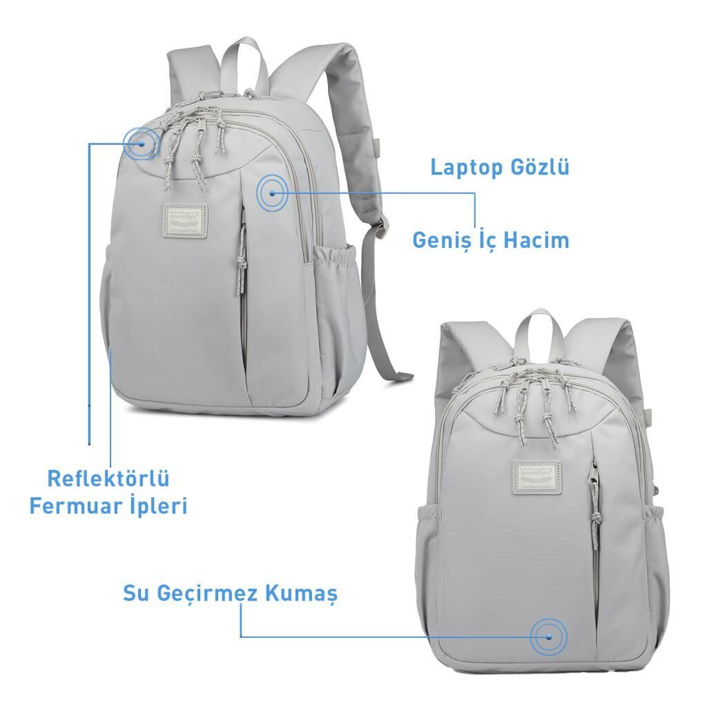 Smart Bags Sırt Çantası Okul Boyu Laptop Gözlü 3200 Bordo